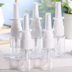 5pcs 10ml/20ml/30ml White Empty Plastic Nasal Spray Bottles Pump Sprayer Mist Nose Spray Refillable Bottle for Medical Packaging