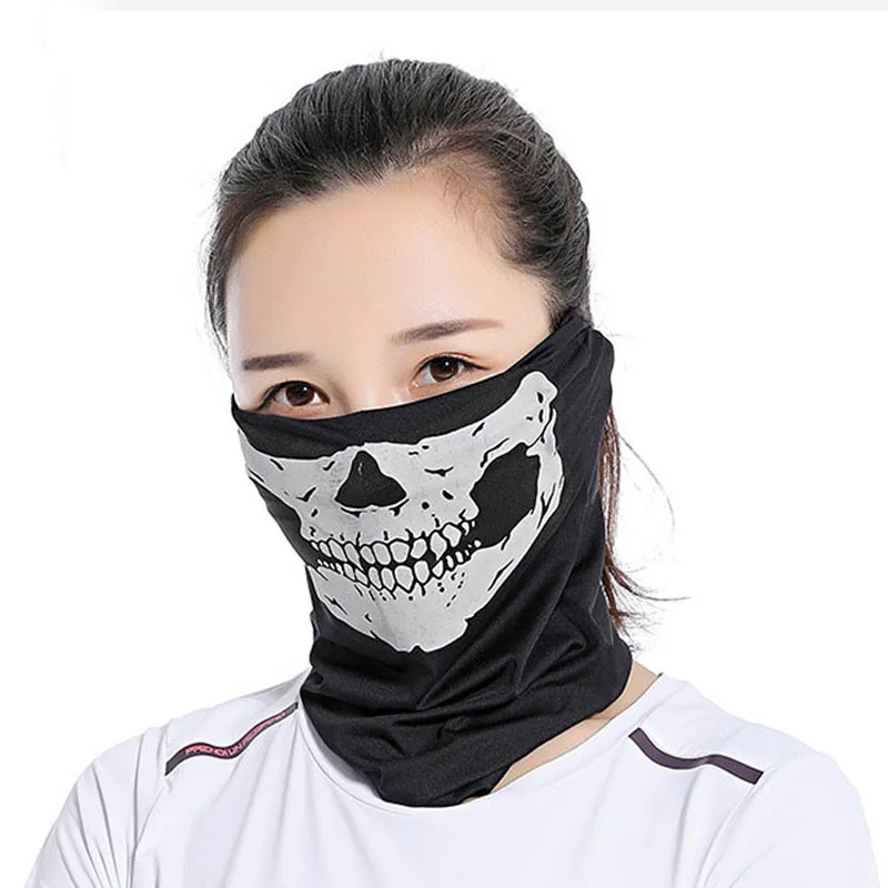 Skeleton Skull Bandana Ski Skull Cycling Ghost Scarf Neck Bandanas Ski Halloween Sport Hiking Scarves