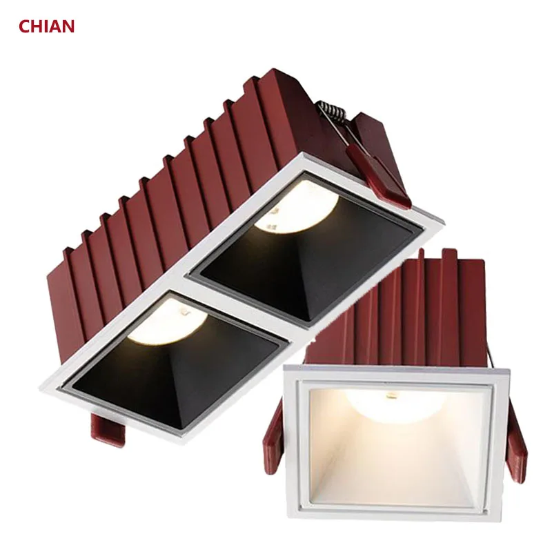 

Square Frameless NO Dazzling COB Recessed Downlight 7W 12W 14W 24W LED Ceiling Spot Light for Bedroom Living room Kitchen