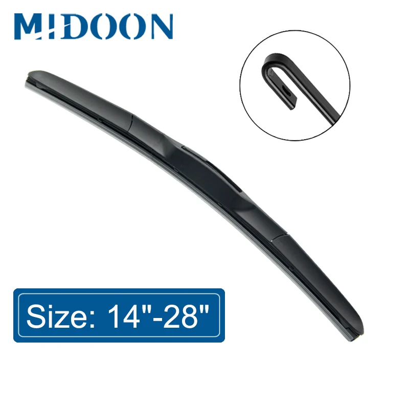 MIDOON Hybrid Wiper Blade for Toyota Corolla Camry KIA Sportage Nissan Qashqai J10 J11 Windscreen wipers Fit Hook Arms Only