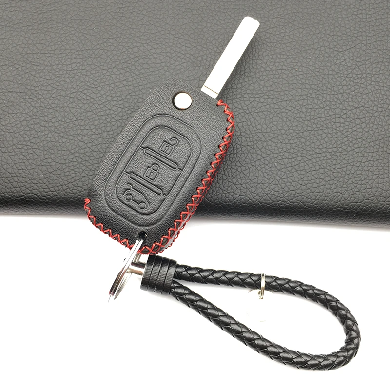 Remote 3 Buttons Car Key Leather Case Keychain Cover for Lada Sedan Largus Kalina Granta Vesta X-Ray XRay for Renault Key Shell