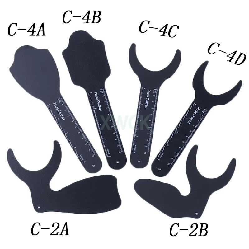 

6pcs Dental Orthodontic Black Background Photo Image Contrast Board Oral Cheek Plate Kit with Scale Mark Autoclavable