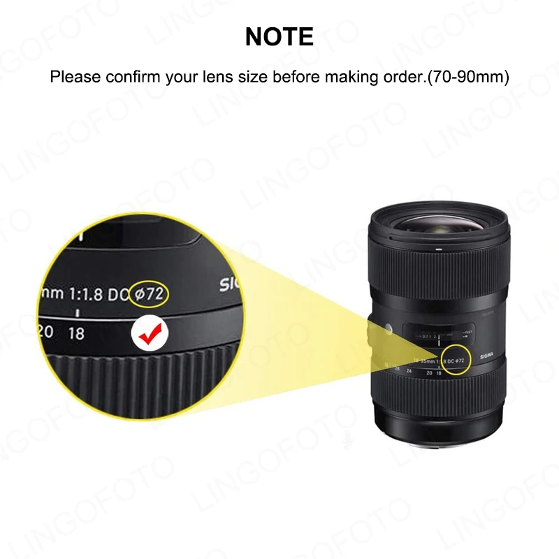 70 มม. Anti-Reflective Anti Glass Reflect Camera Ultimate Len Cover Hood LC4356