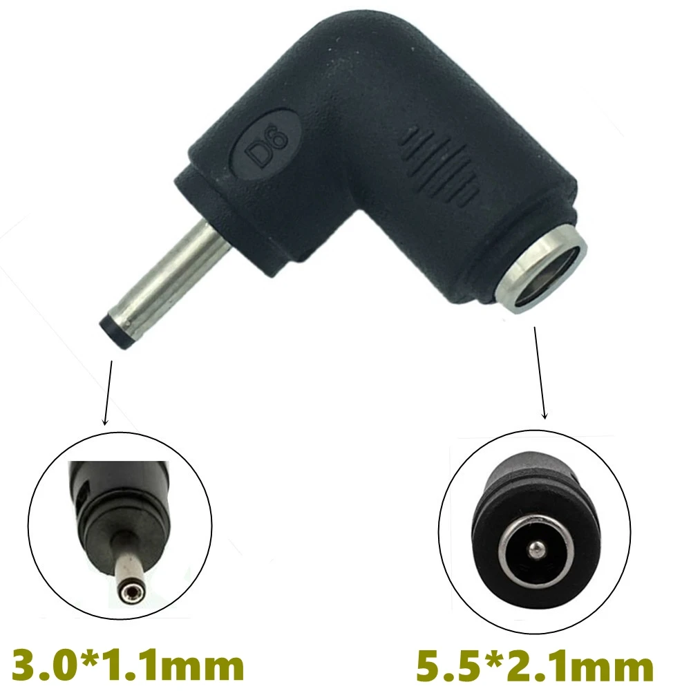 5.5 x 2.1 mm female jack to 3.0 * 1.1 / 2.5 * 0.7 male plug DC power plug connector adapter for laptop