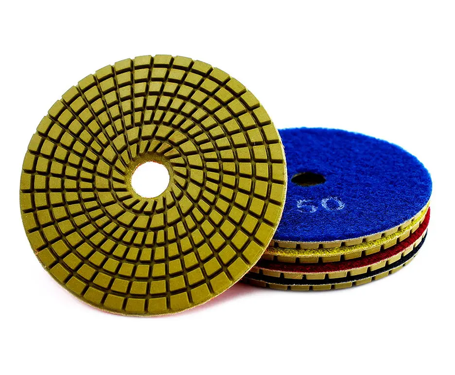 RIJILEI 5 Stück 4-Zoll-Nasspolierpads 5-Stufen-Schleifscheiben für Granit, Stein, Betonboden, Marmorpolitur – Detail 5
