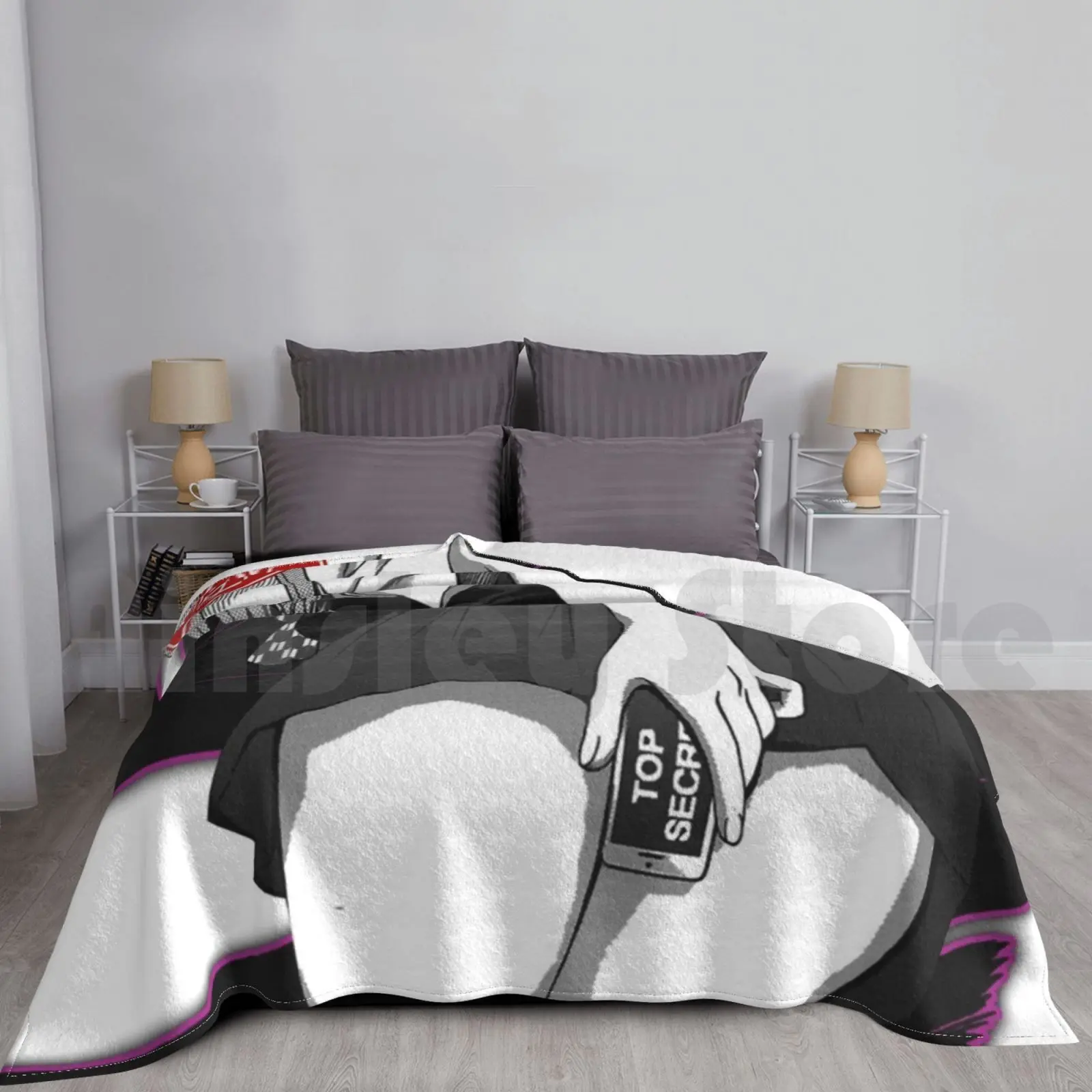 

Waifu Material Japanese Anime Girl Top Secret Pervert Hentai Lewd Comic Trendy Gift Blanket Fashion Custom Anime Manga