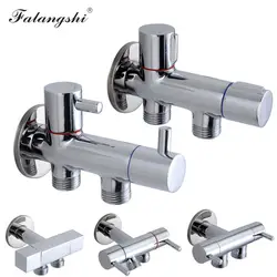 G1/2 Inch Bathroom Accessory Double Outlet Faucet Valve Double Control Toilet Angle Valve for Bidet Sprayer WB8501
