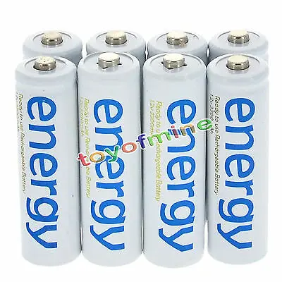 Energy 8pcs 2A AA 1.2V 3300mAh Ni-MH Rechargeable Batteries