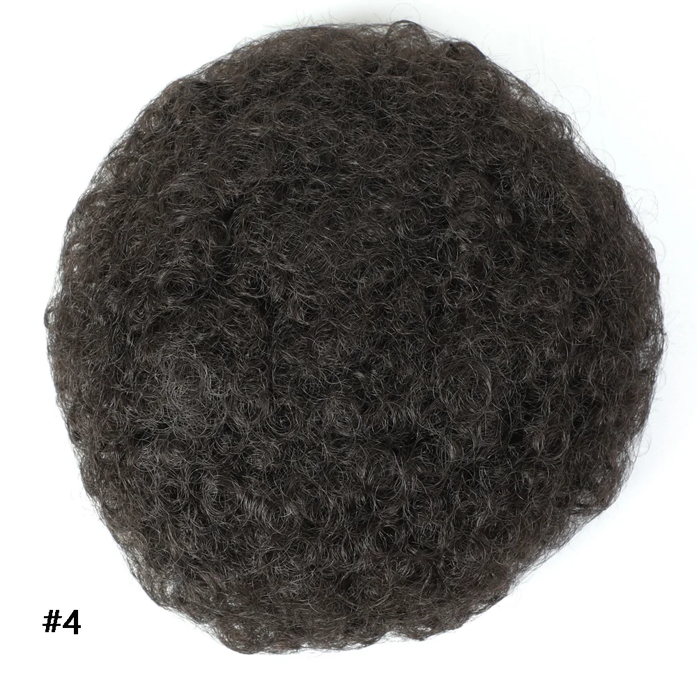 Aigemei Puff Afro Chignons Synthetic Hair Extension Black #33 Brown Color Short Hair Bun Drawstring Ponytail For Women