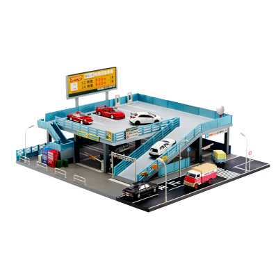 1/64 Miniature Japanese Style Model Car Toy Scene Street View Double Garage Parking Lot Toy Gift Box Diorama