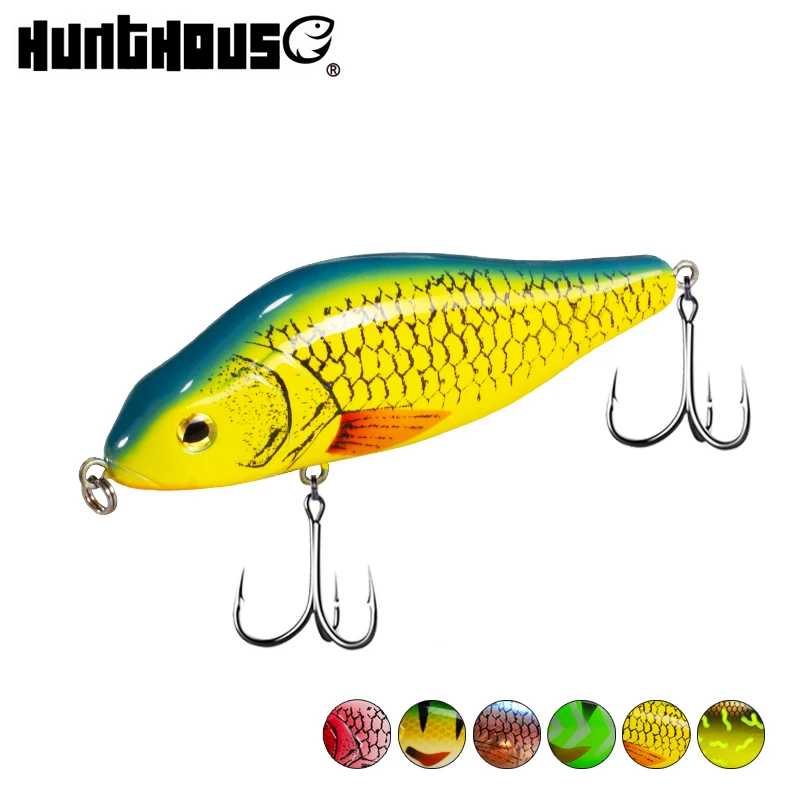 Hunthouse Sinking Pencil Fishing Lure Musky Jerkbait Hard Baits 100mm 32g Crankbait Wobbler Walk The Dog For Bass Fishing Tackle