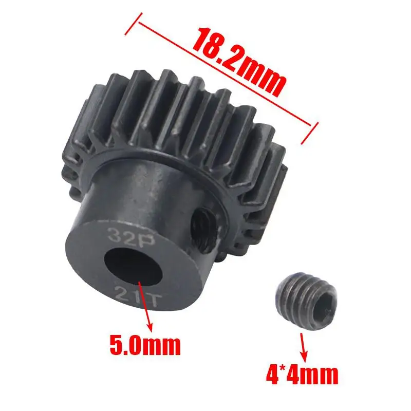 AJRC 32P M0,8 5mm 13T 14T 15T 16T 17T 18T 19T 20T 21T Schwarz stahl metall Ritzel Motor Getriebe Für 1/10 slash TRX4 Rc Modell Auto Motor
