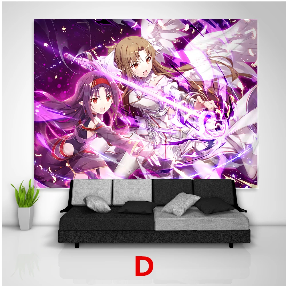 Canvas Painting Nordic Posters and Prints Wall Art for Living Kids Room Decor Sword Art Online Kirito Yuuki Asuna Wall Pictures