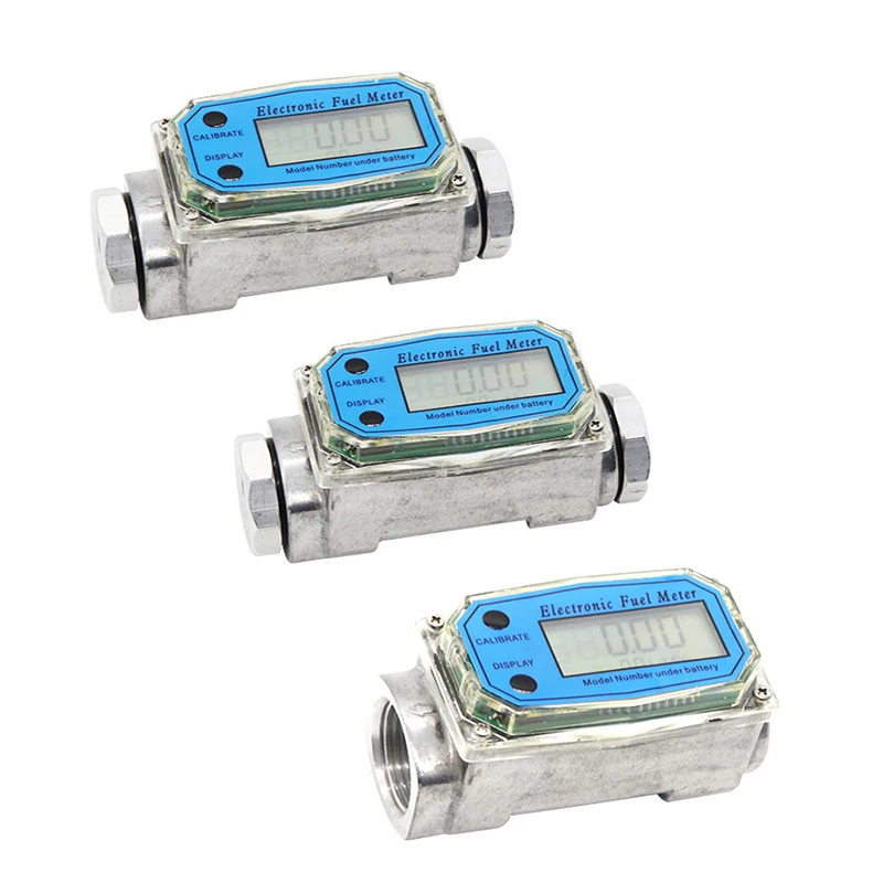 DN15-DN50 Electronic Turbine Flowmeter LED Display Electronic Fuel Meter For Measure Diesel Gasoline Kerosene DC5～18V