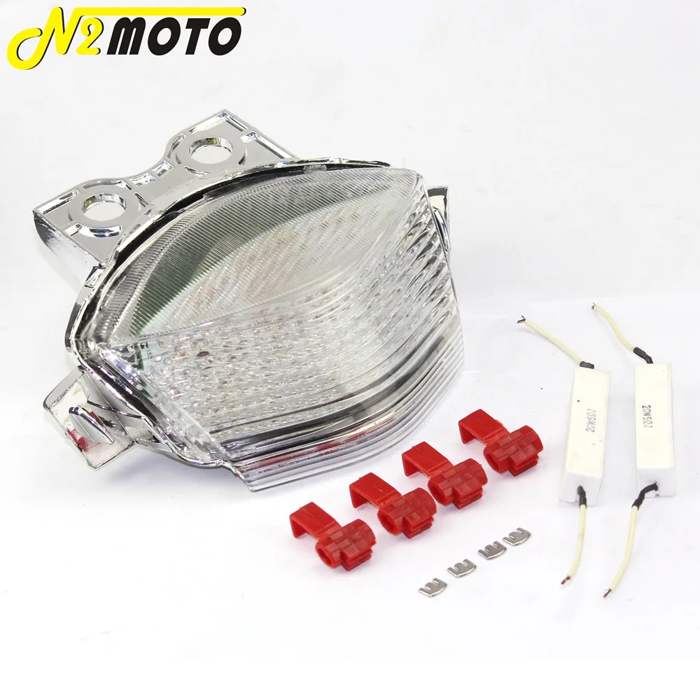 Clear Motorcycle Taillight Brake Amber/Red Turn Signal Light LED for KAWASAKI Ninja 650R  ER6N ER6F 2006 2007 2008