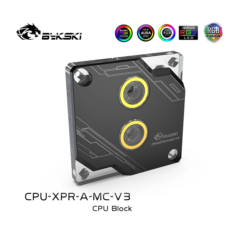 Bykski CPU-XPR-A-MC-V3 rbw rgb led cpu bloco de resfriamento água para intel 115x1200 1700 preto