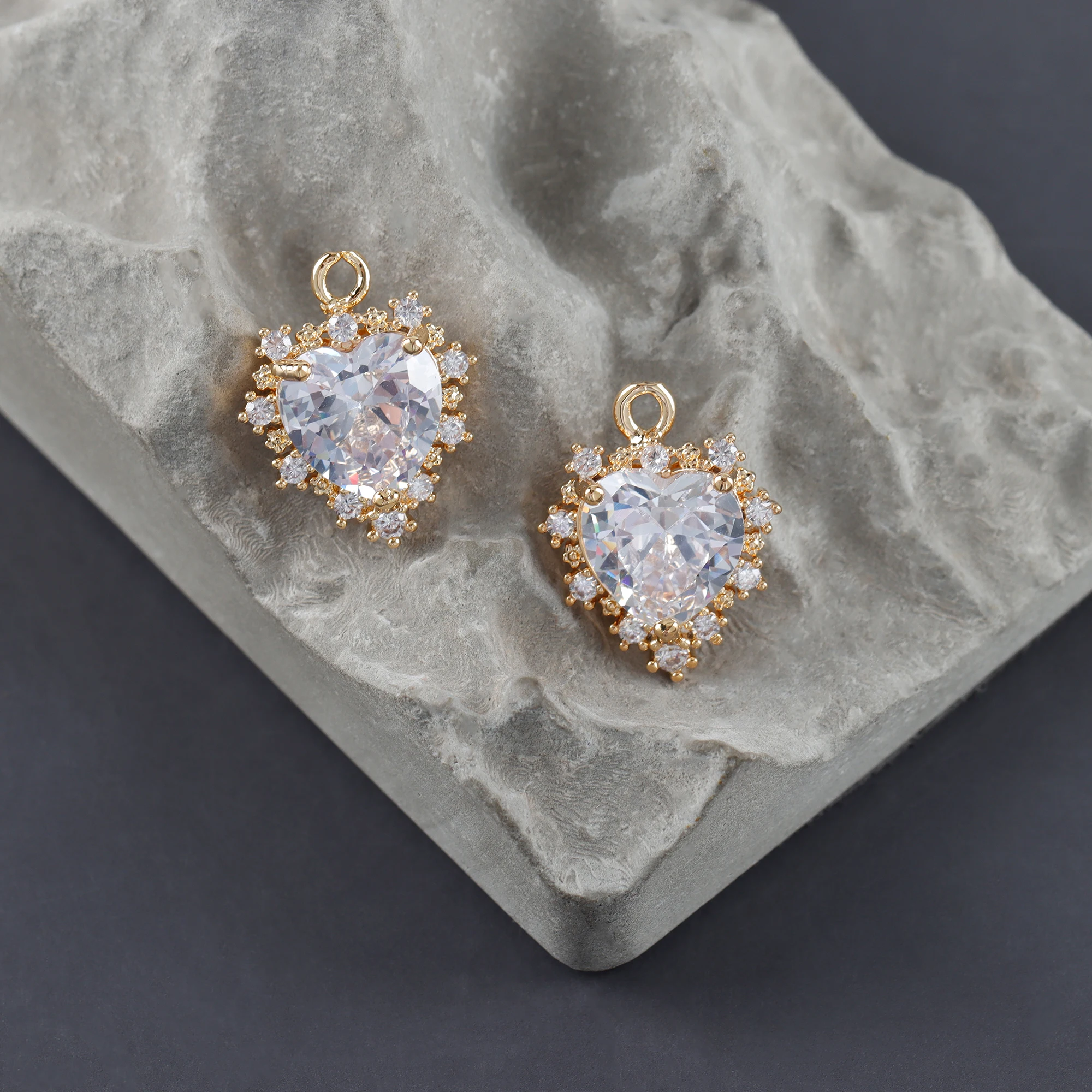 GUFEATHER M1085,jewelry accessories,pass REACH,nickel free,18k gold rhodium plated,copper,zircon pendant,jewelry making,6pcs/lot