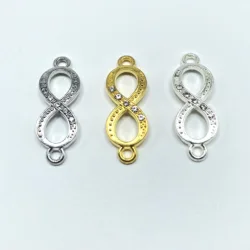 15pcs Infinite logo jewelry connector auspicious number 8 DIY handmade bracelet necklace for men and women 3 colors