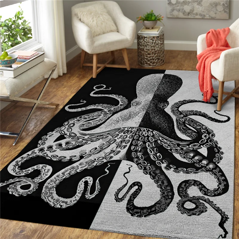 

Funny Octopus Soft Flannel Lion 3D Printed Rugs Mat Rugs Anti-slip Large Rug Carpet Home Decoration