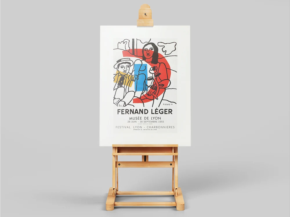 Fernand Leger poster, Fernand Leger print, Art exhibition poster, Museum of Modern Art, Mourlot exhibition, Museum poster