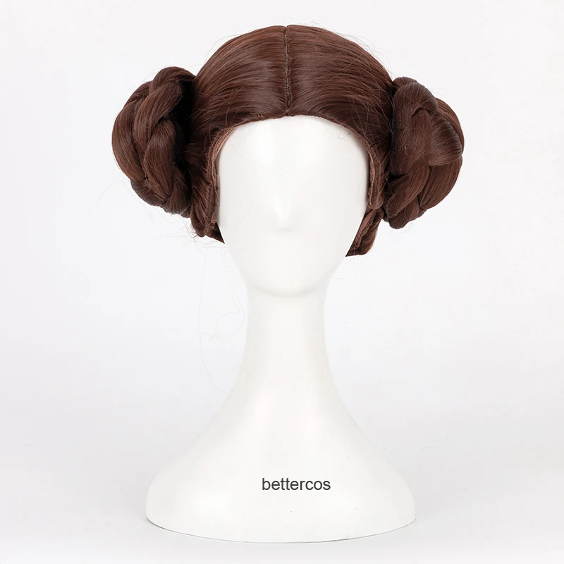 

Princess Leia Organa Solo Cosplay Wig Short Brown Heat Resistant Synthetic Hair Wig + Wig Cap