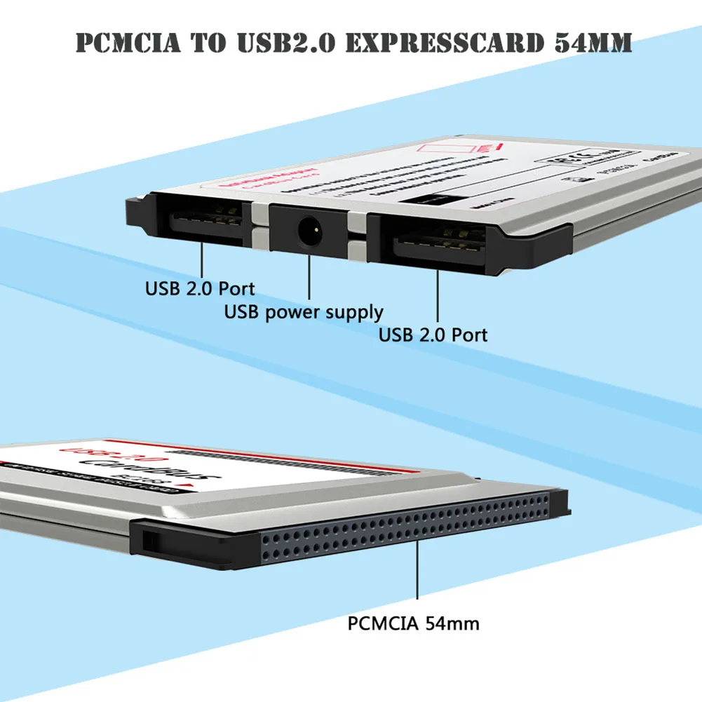 New Laptop PCMCIA to USB 2.0 CardBus Converter 2 Ports PCI Express Card Adapter