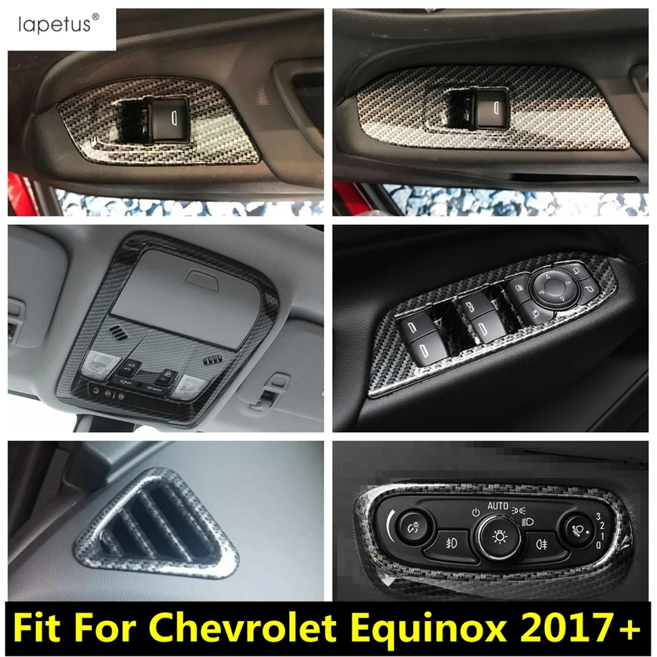 

Carbon Fiber Window Lift / Head Light / Read Lamp / Dashboard Air AC Vent Cover Trim Accessories For Chevrolet Equinox 2017-2023