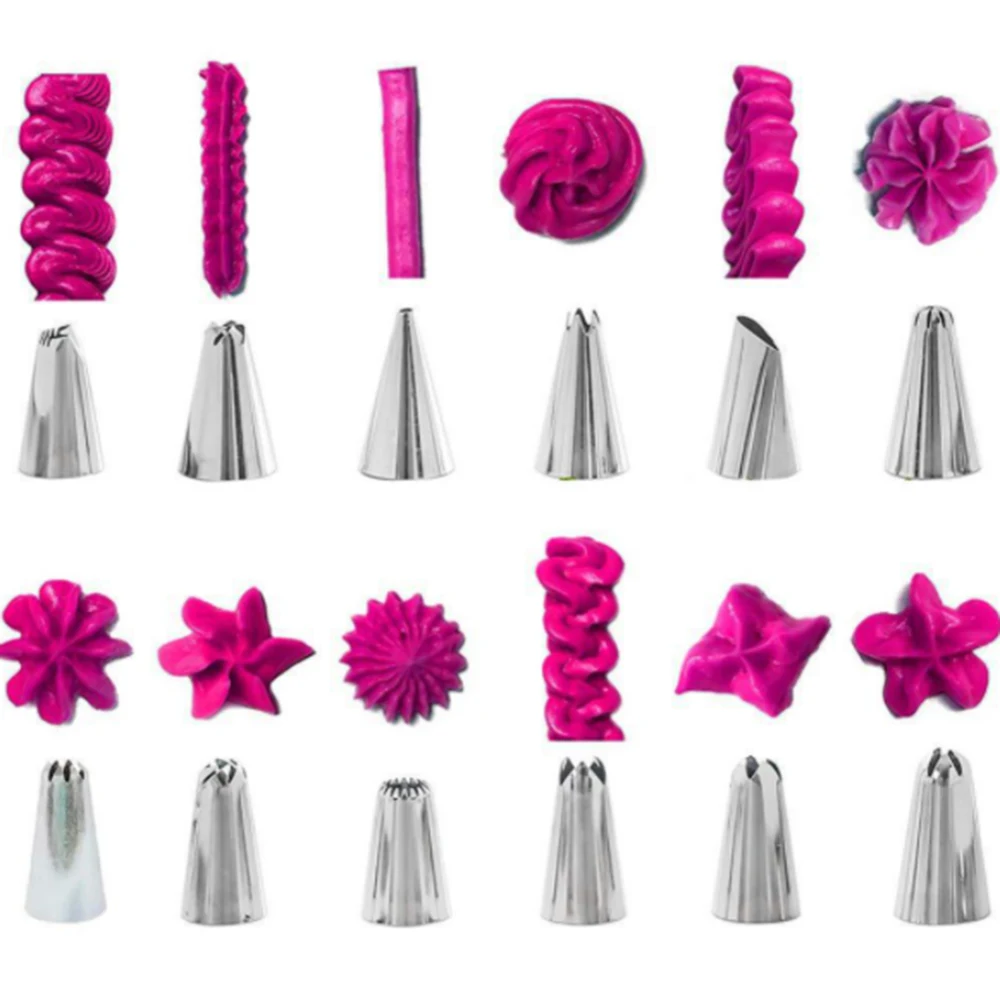 83 pcs Cake Decorating Tools Kit Turntable Pastry Nozzles Cream Confectionery Bags Icing Piping Nozzles Tips Bake Tools