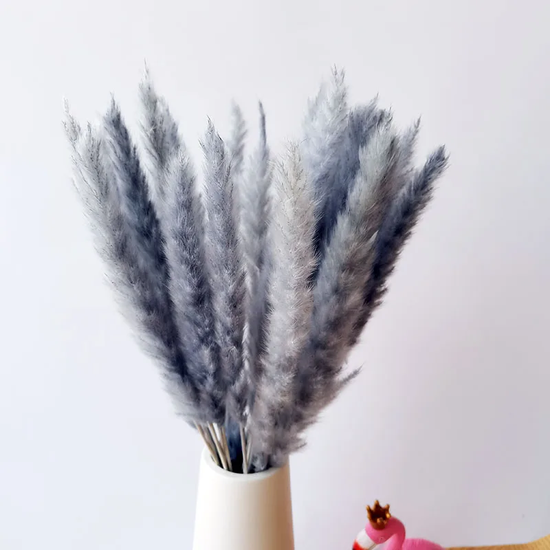 Wedding Home Decoration White Grey Pampas Grass Dried Flowers Bouquet Decor Props for Photo Artificial Plants Wholesale