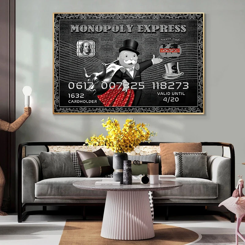 

Alec Monopoly Express Canvas Posters and Prints Vintage Canvas Painting On The Wall Art Picture Cuadros Home Decoration No Frame