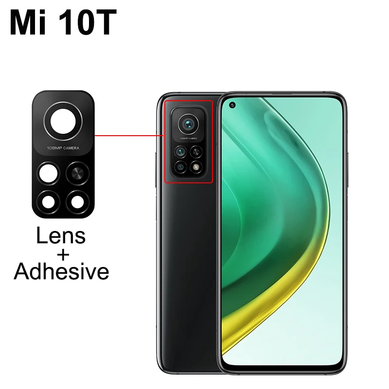 Aocarmo For Xiaomi Mi 10 10T Pro Lite Rear Back Camera Lens Glass With Adhesive Replacement Parts