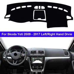 Car Dashboard Cover Dash Mat Carpet Cape For Skoda Yeti 2009 - 2017 Anti-sun Sun shade Dashmat 2016 2015 2014 2013 2012 2011