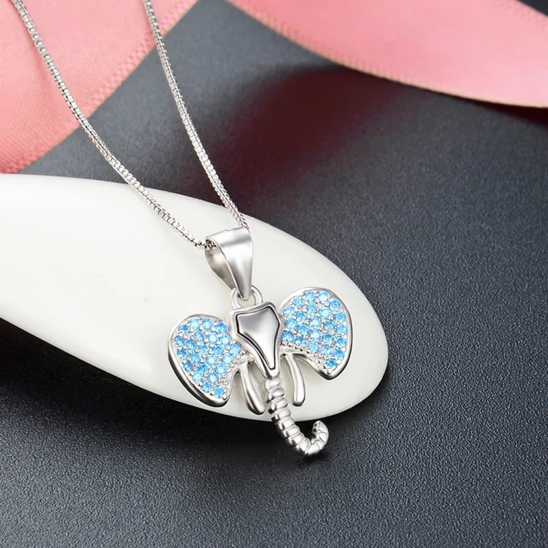 Jellystory 925 silver jewelry necklace Korean style simple Elephant Pendant Design Necklace Jewelry trendy gifts wholesale 2021