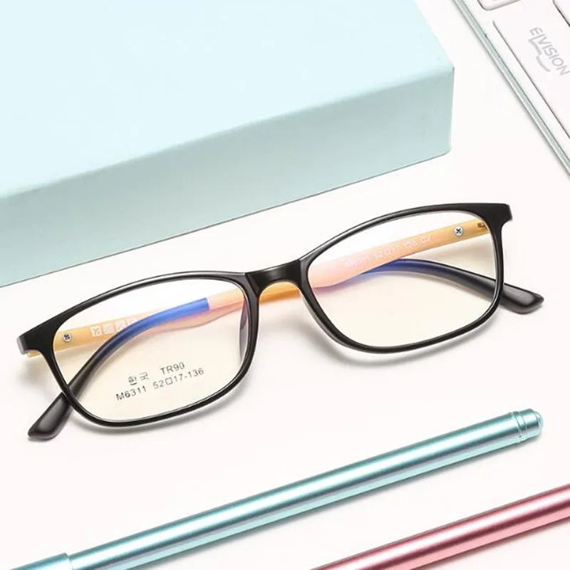 Candy colors Square Frame Teens Boy Girls Prescription 8-14 years AntiBlue Light Glasses -0.5 -0.75 -1.0 -1.5 -2.0 -3.0 -4.0