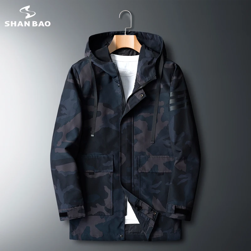 

4XL 5XL 6XL 7XL 8XL large size trendy camouflage jacket 2020 autumn brand clothing men's casual long hooded Trench coat jacket