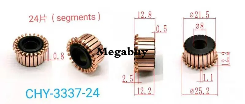 

8x21.5x12.8mm 24p Copper Bars Alternator Electric Motor Commutator Copper Commutator Armature Commutator 3337-24