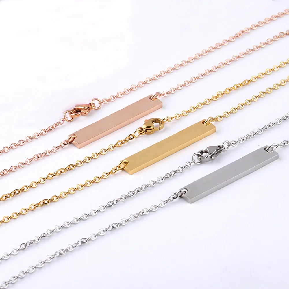 10 Pcs Stainless Steel Blank Bar Necklace for Women Wholesale  Emo