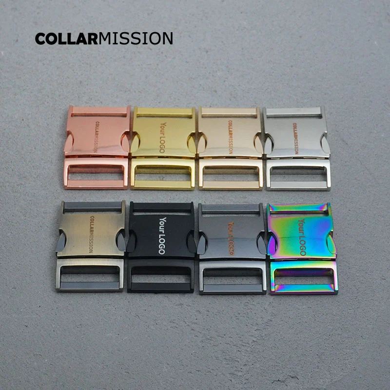 1pc High quality side release engraved buckle kirsite DIY dog collars parts durable security lock retailing webbing 8 kinds