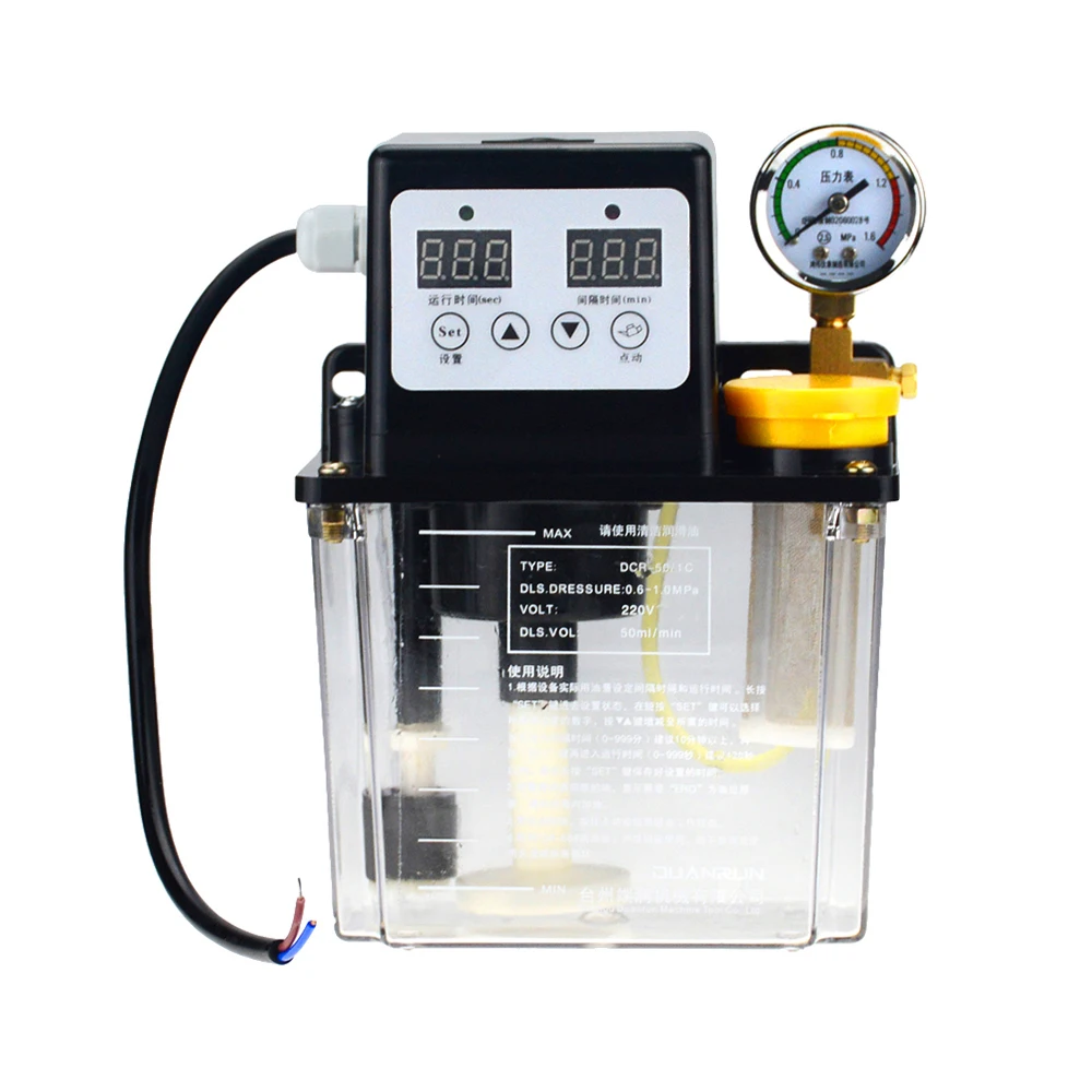 

1PC 220V 1L 2L 2 Liters Lubricant Pump Automatic Lubricating Oil Pump CNC Electromagnetic Lubrication Pump Lubricator