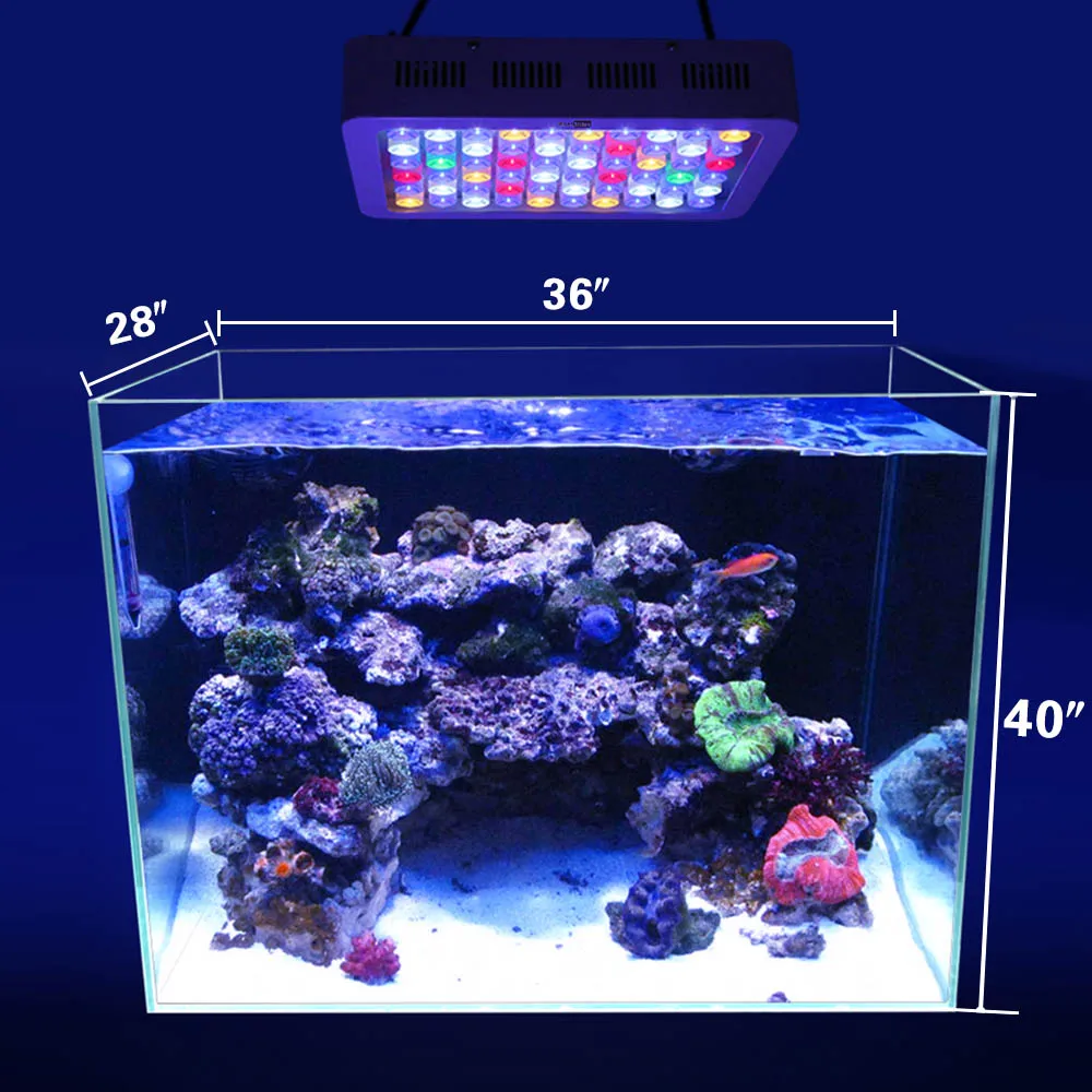 調整可能なLED水族館ライト,水槽ライト,淡水,海水,サンゴ照明装飾,180W, 140W