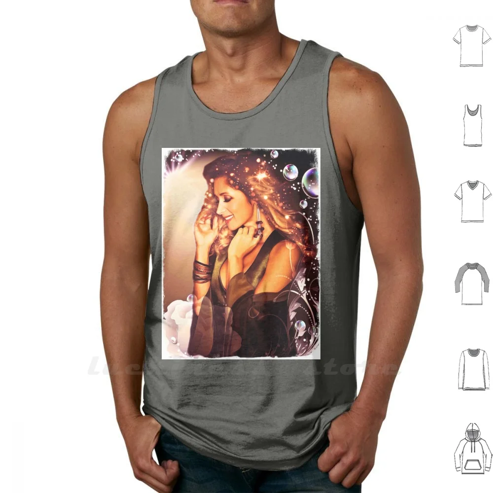 Lara Fabian Tank Top Cotton Vest Sleeveless Men Women