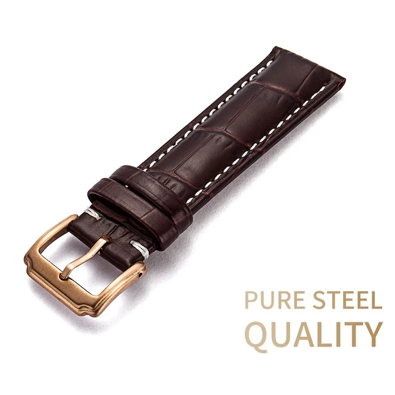 12mm 13mm 14mm 15mm 16mm 17mm 18mm 19mm 20mm 21mm 22mm 23mm 24mm Genuine Leather Watchband Universal Strap With Wooden Box Belt