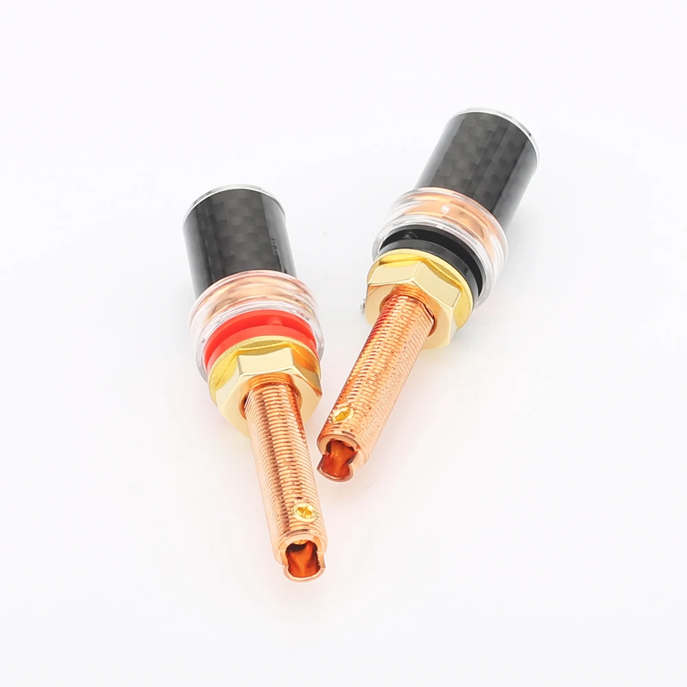 하이 엔드 오디오 탄소 섬유 바인딩 포스트 구리 플레이트 스피커 터미널, hifi 스피커 앰프 긴 바인딩 포스트