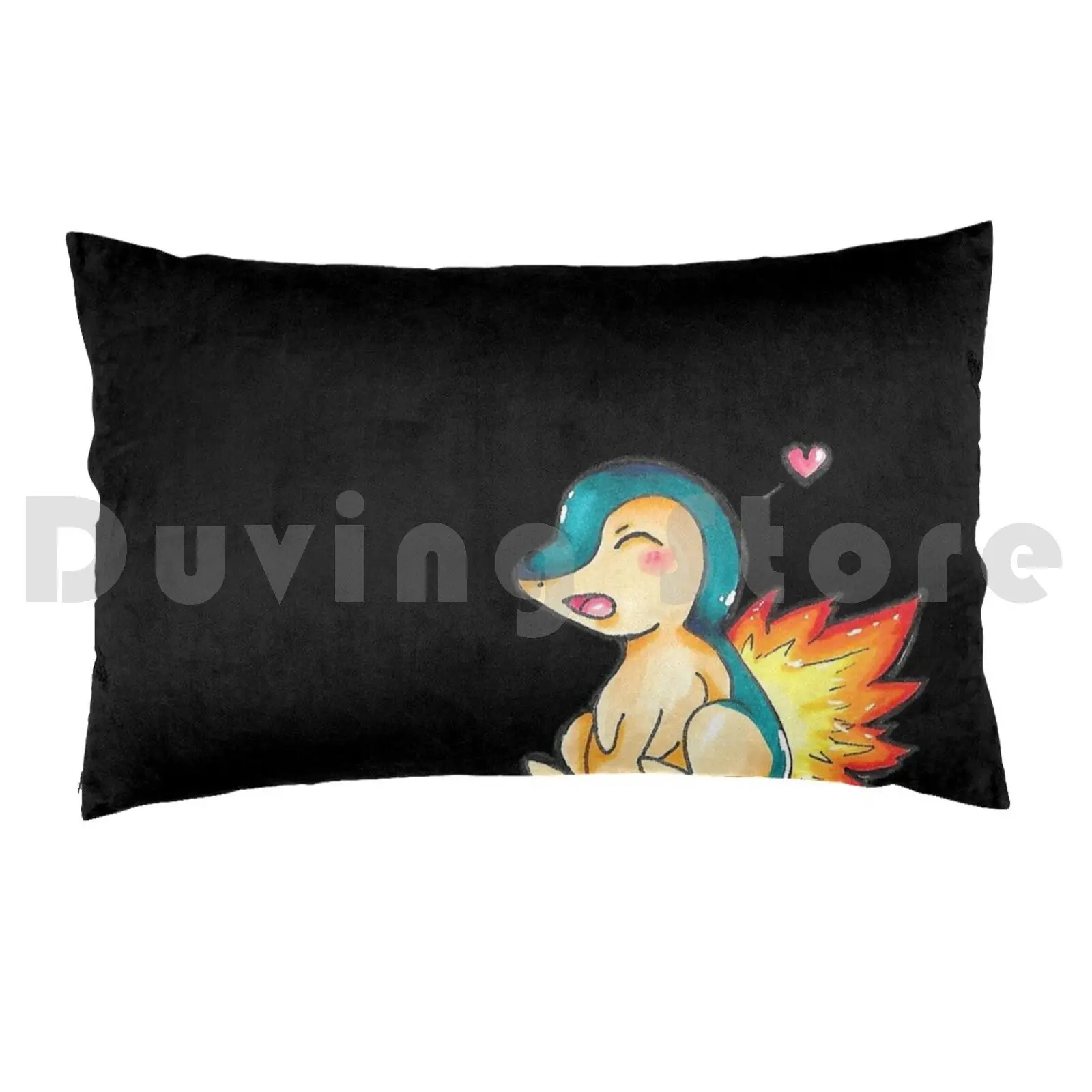 Cyndaquil 3 Pillow case 1765 Cyndaquil Pkmn Cutie Starter Favorite Green Flame Fire Fire Type