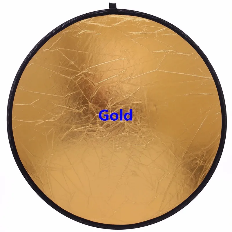 2 in1 80cm Reflector Photography Light Mulit Collapsible Disc Outdoor or Photo Studio Accessories for flash light Sliver/Gold