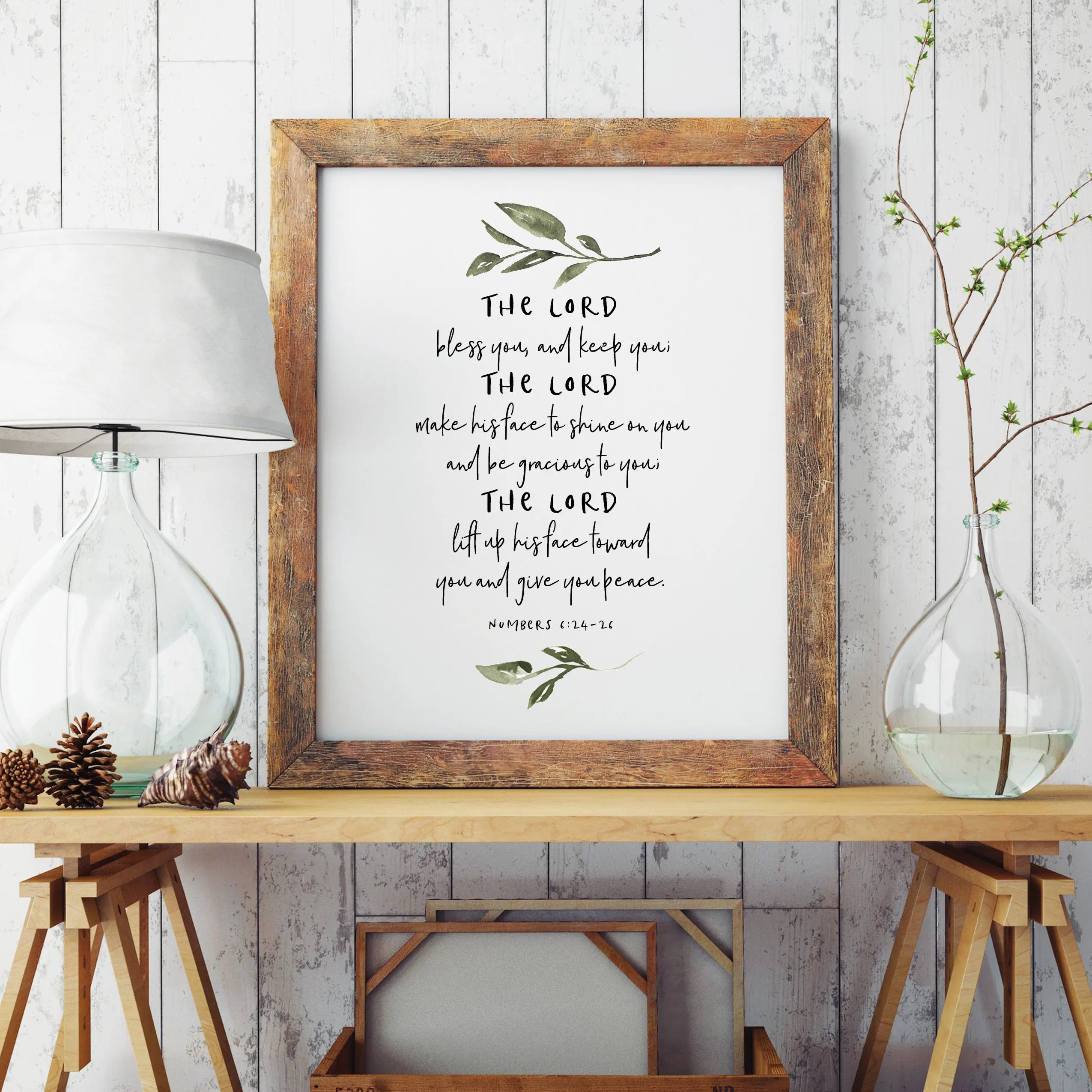 Bible Verse Quote Poster Prints The Lord Bless You and Keep You Christian Home Decor Scripture Wall Art Canvas Painting Picture