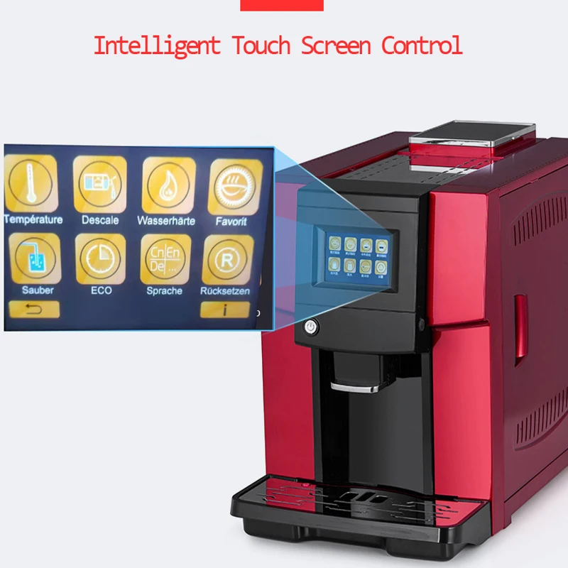 

220v 1250w Touch Commerical Fully Automatic coffee machine LCD espresso coffee machine & coffee grinder 19 bar cappuccino maker