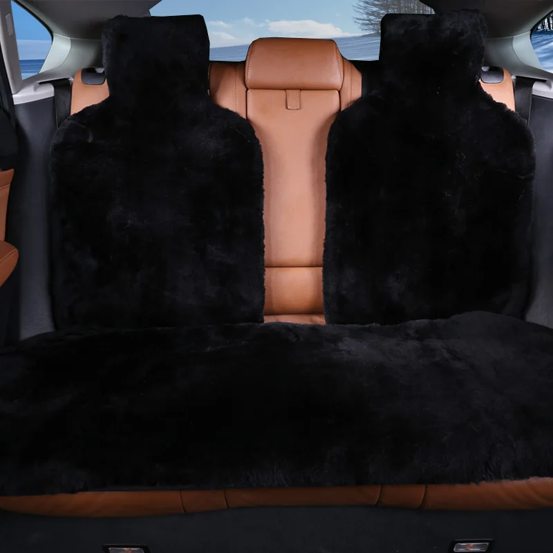 AUTOROWN Universal Car Seat Covers 100% Natural Australian Sheepskin Autumn And Winter Accessories Automobiles Basic Function