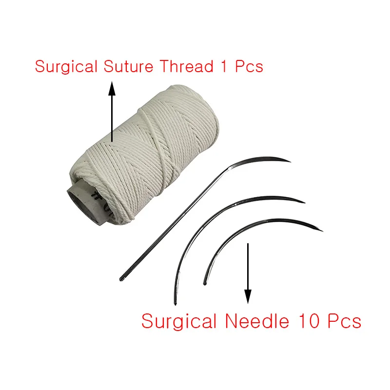 Surgical Suture Thread 1 Pcs Surgical Needle 10 Pcs Veterinary Surgery Equipment Suture Needle Suture Thread Animal Pet Feeding