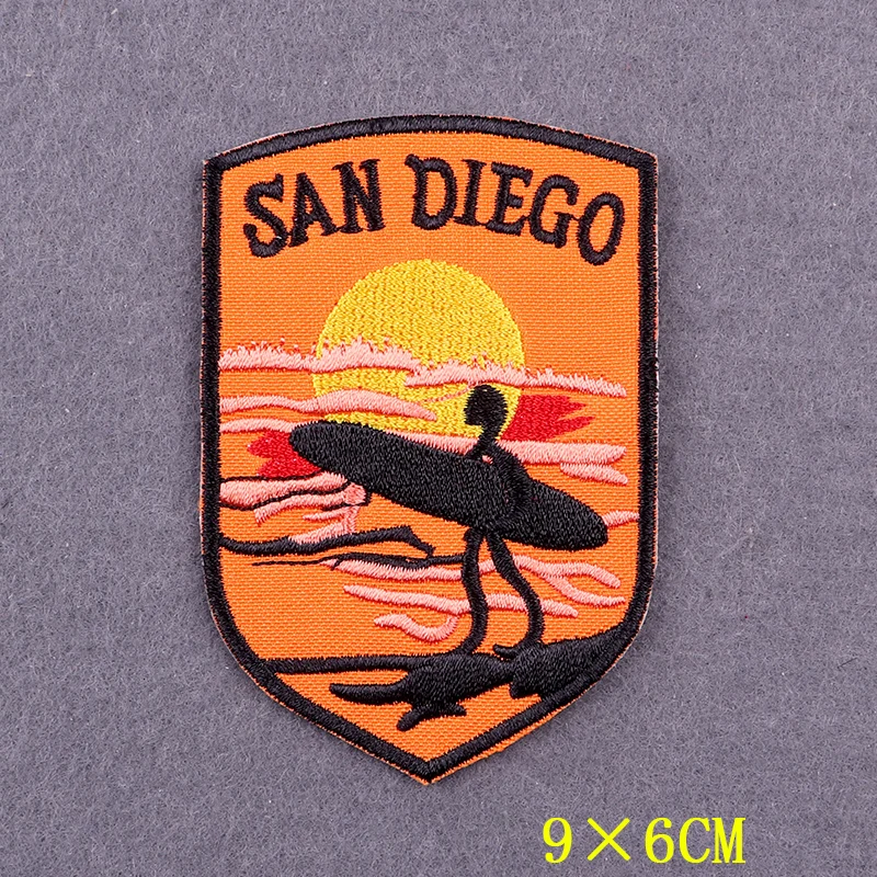 DIY Adventure Badges Surfing Camping Patch Iron On Patches On Clothes Wilderness Embroidered Patches For Clothing Stripes Decor